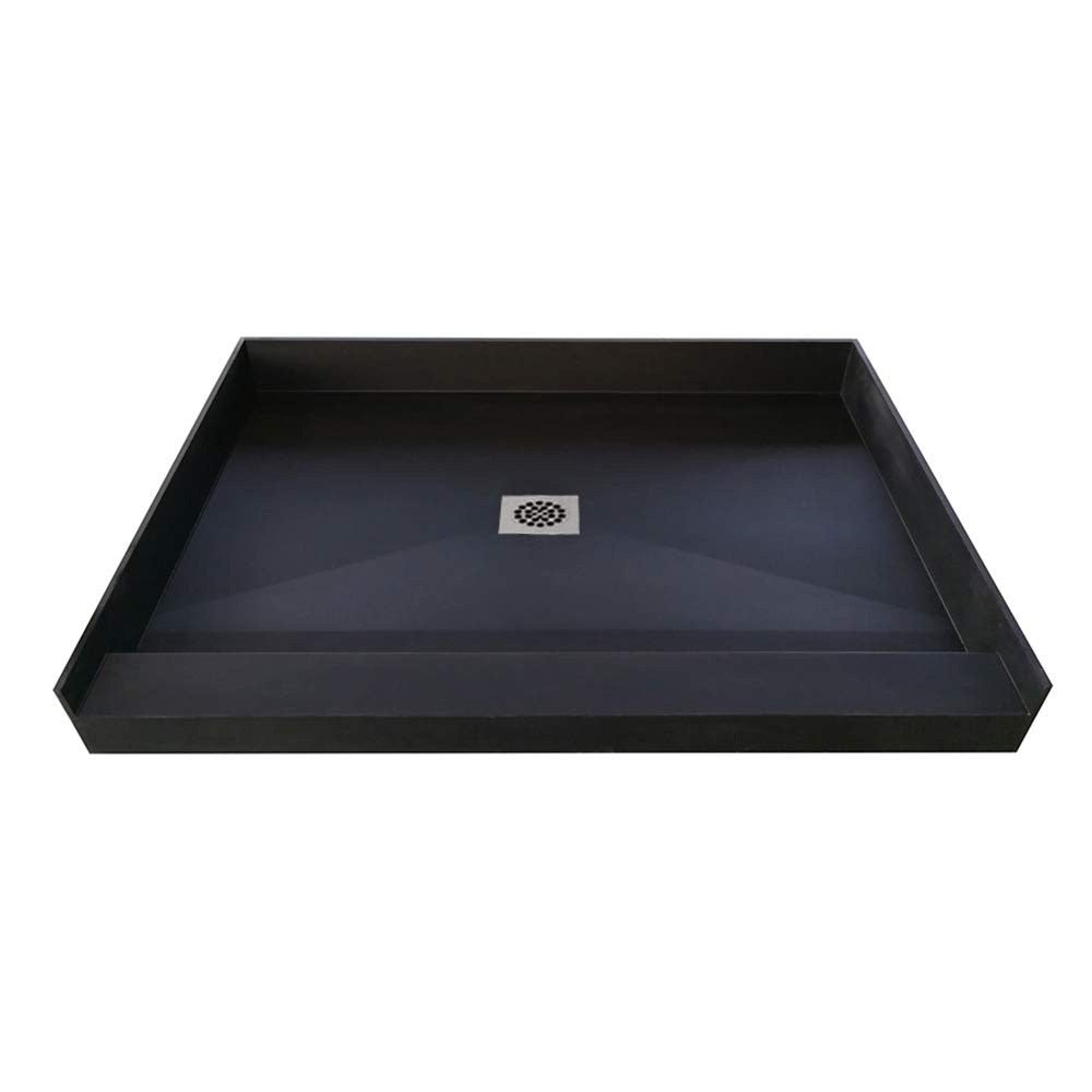 Tileable Shower Base 48"x36" with Integrated Center PVC Drain, 36-Inch Depth by 48-Inch Width , Ready for Tile , inlcude Tile adhesive & Flushing kit , SBR4836 Tileable