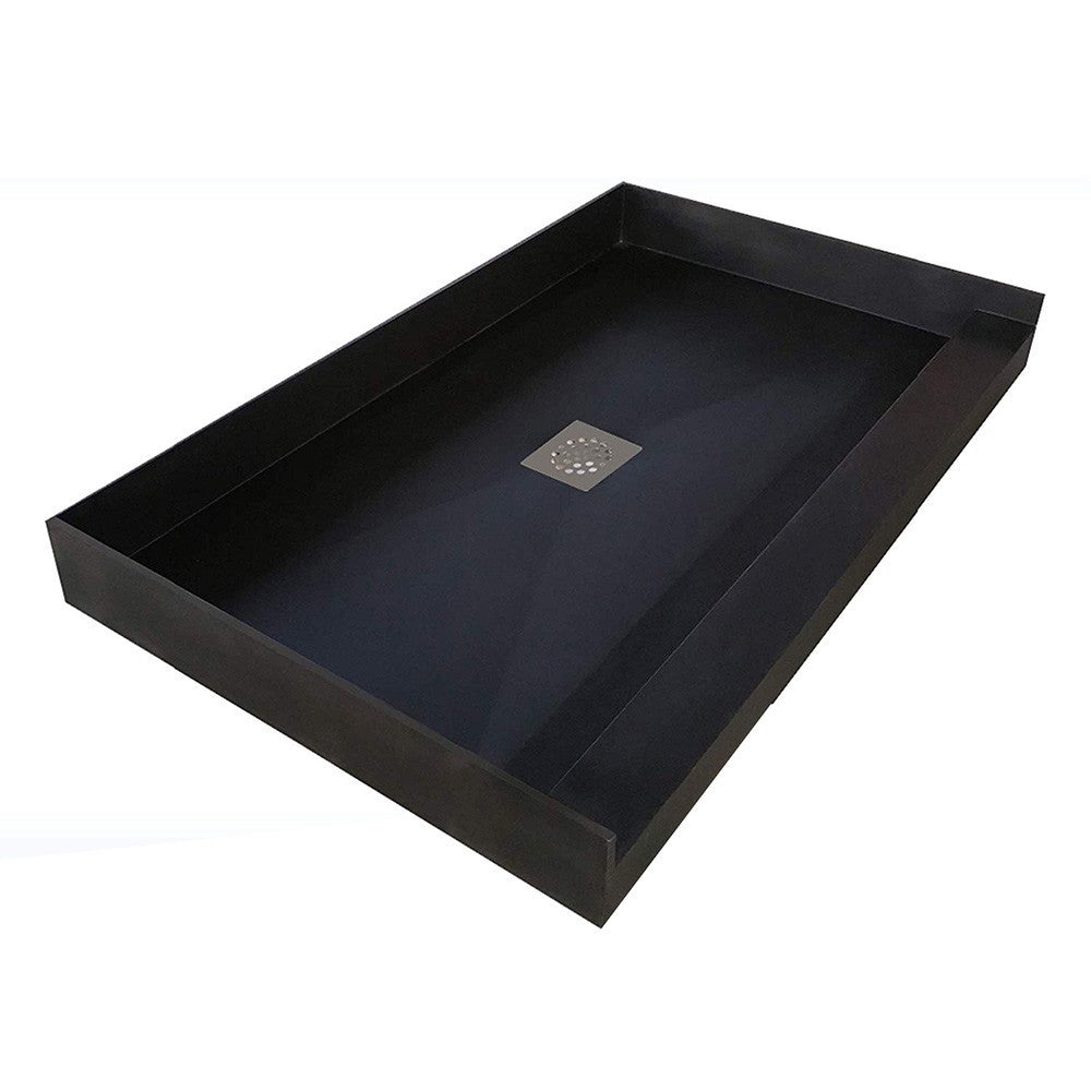 Tileable Shower Base 48"x36" with Integrated Center PVC Drain, 36-Inch Depth by 48-Inch Width , Ready for Tile , inlcude Tile adhesive & Flushing kit , SBR4836 Tileable