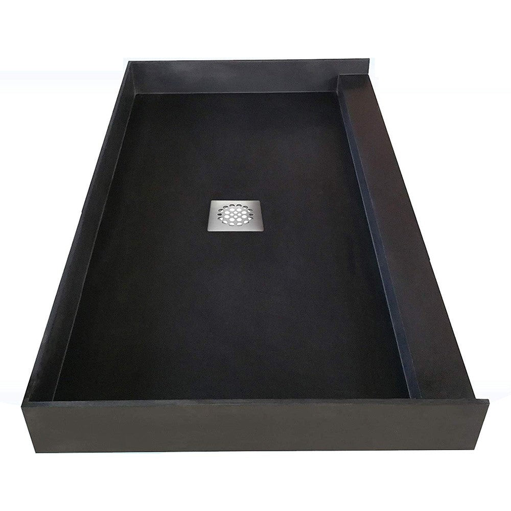 Tileable Shower Base 48"x36" with Integrated Center PVC Drain, 36-Inch Depth by 48-Inch Width , Ready for Tile , inlcude Tile adhesive & Flushing kit , SBR4836 Tileable