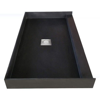 Tileable Shower Base 48"x36" with Integrated Center PVC Drain, 36-Inch Depth by 48-Inch Width , Ready for Tile , inlcude Tile adhesive & Flushing kit , SBR4836 Tileable
