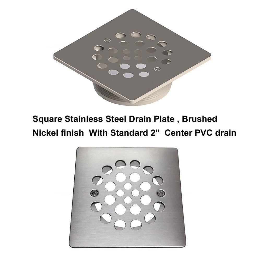 Tileable Shower Base 48"x36" with Integrated Center PVC Drain, 36-Inch Depth by 48-Inch Width , Ready for Tile , inlcude Tile adhesive & Flushing kit , SBR4836 Tileable
