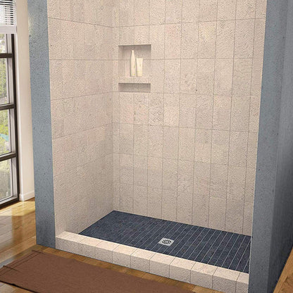 Tileable Shower Base 48"x36" with Integrated Center PVC Drain, 36-Inch Depth by 48-Inch Width , Ready for Tile , inlcude Tile adhesive & Flushing kit , SBR4836 Tileable