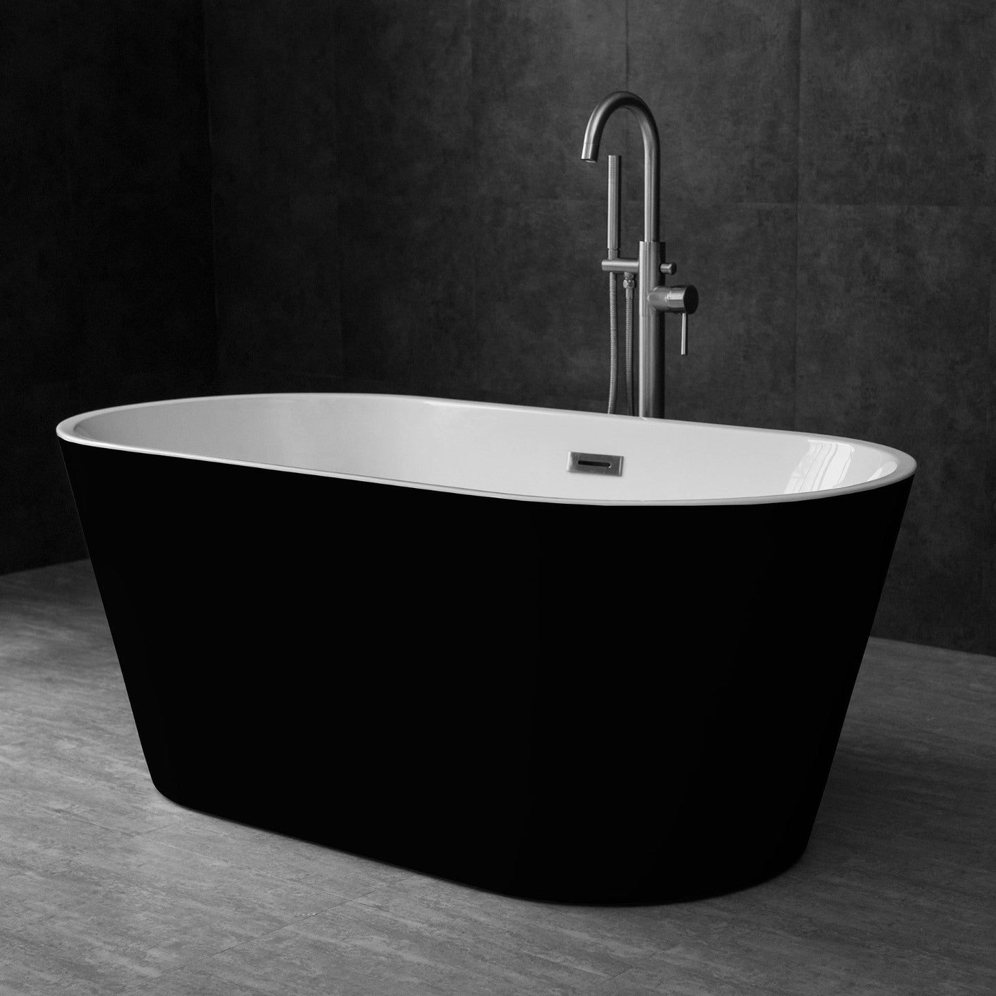 WOODBRIDGE B-1814 59" Acrylic Freestanding Bathtub Contemporary Soaking Tub