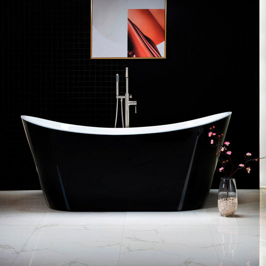 WOODBRIDGE B-1815 67" Acrylic Freestanding Bathtub Contemporary Soaking Tub