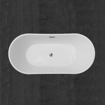 WOODBRIDGE B-1816 59" Acrylic Freestanding Bathtub Contemporary Soaking Tub