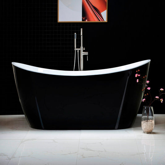 WOODBRIDGE B-1816 59" Acrylic Freestanding Bathtub Contemporary Soaking Tub