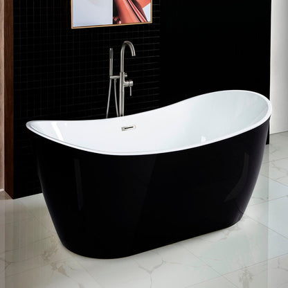 WOODBRIDGE B-1816 59" Acrylic Freestanding Bathtub Contemporary Soaking Tub