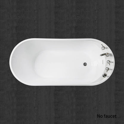 WOODBRIDGE 59" Acrylic Freestanding Bathtub Contemporary Soaking Tub