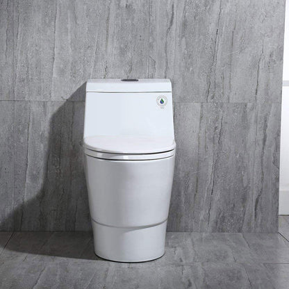 WOODBRIDGEBath T-0019, Dual Flush Elongated One Piece Toilet with Soft Closing Seat, Chair Height, Water Sense, High-Efficiency, Rectangle Button (2 -Pack)