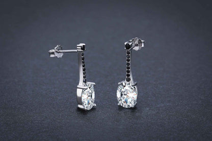 All-match Oval Zircon Earrings for Fashion Lovers - Copper-plated Style