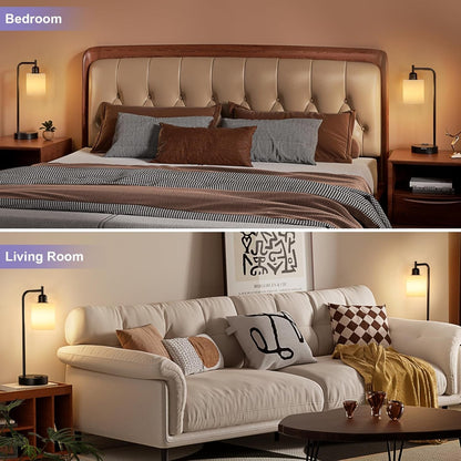 Industrial Touch Bedside Lamps for Bedrooms Set of 2 - 3-Way Dimmable | Lighting | Kitchen + Metal
