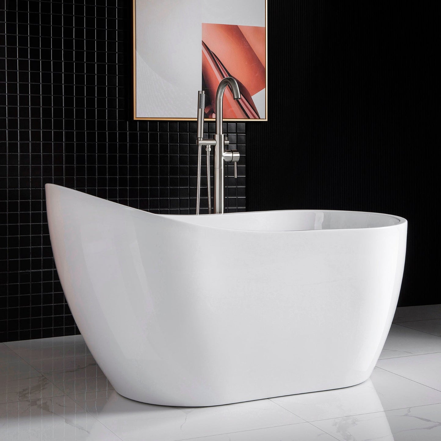 WOODBRIDGE 54" Acrylic Freestanding Bathtub Contemporary Soaking Tub