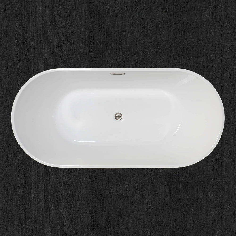 WOODBRIDGE 59" Acrylic Freestanding Bathtub Contemporary Soaking Tub