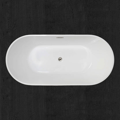 WOODBRIDGE 59" Acrylic Freestanding Bathtub Contemporary Soaking Tub