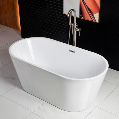WOODBRIDGE 59" Acrylic Freestanding Bathtub Contemporary Soaking Tub