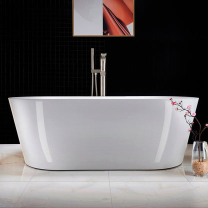 WOODBRIDGE F0014BN Contemporary Single Handle Floor Mount Freestanding Tub Filler Faucet with Hand shower
