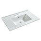 WOODBRIDGE VT3122-1000 Solid Surface Vanity Top with with Intergrated Sink and 3 Faucet Holes for 4-Inch Centerset Faucet, 31" x 22", White