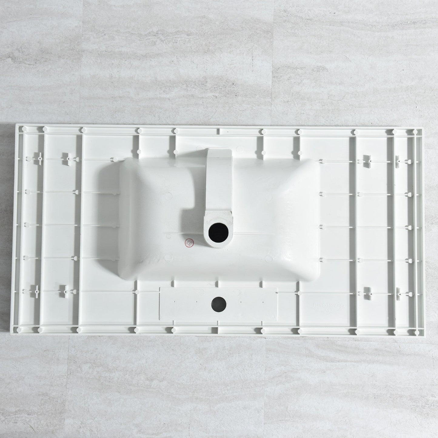 WOODBRIDGE VT3122-1000 Solid Surface Vanity Top with with Intergrated Sink and 3 Faucet Holes for 4-Inch Centerset Faucet, 31" x 22", White