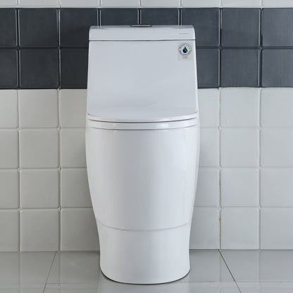WOODBRIDGE One Piece Dual Flush 1.0/1.6 Gpf,with Soft Closing Seat, White, Elongated Toilet, Convenient 20" Seating Height