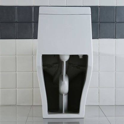 WOODBRIDGE One Piece Dual Flush 1.0/1.6 Gpf,with Soft Closing Seat, White, Elongated Toilet, Convenient 20" Seating Height