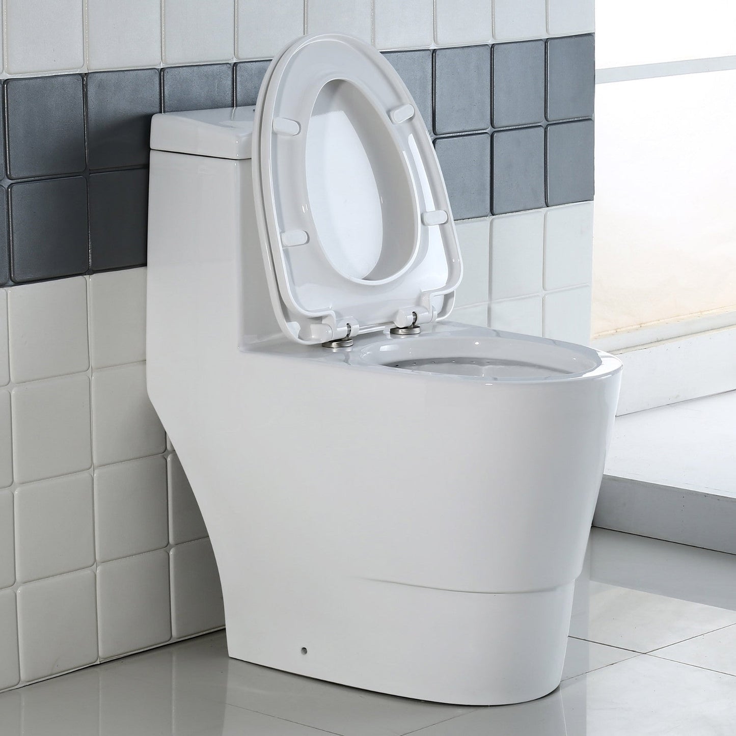 WOODBRIDGE One Piece Dual Flush 1.0/1.6 Gpf,with Soft Closing Seat, White, Elongated Toilet, Convenient 20" Seating Height