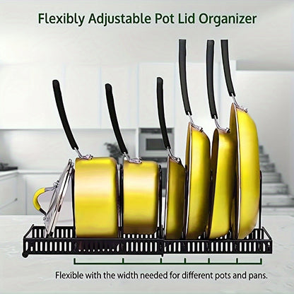 Expandable Multi-Purpose Pot Organizer Rack with Adjustable Dividers -