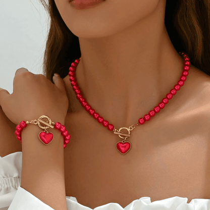 Elegant 2-Piece Pearl Jewelry Set – Necklace & Bracelet