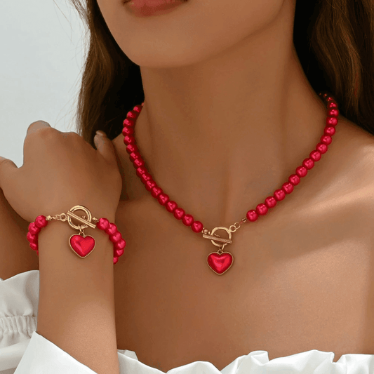 Elegant 2-Piece Pearl Jewelry Set – Necklace & Bracelet