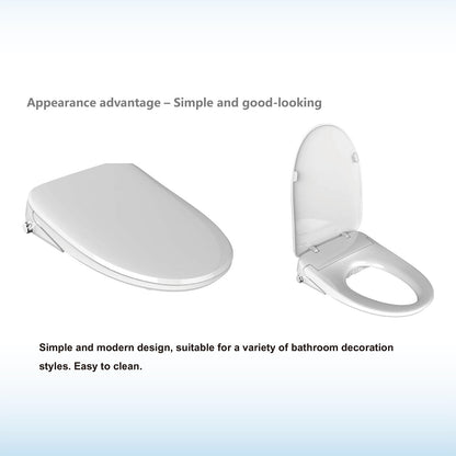 WOODBRIDGE Elongated Smart Bidet Toilet Seat, Electronic Advanced Self Cleaning, SoftClose Lid, Automatic Deodorization