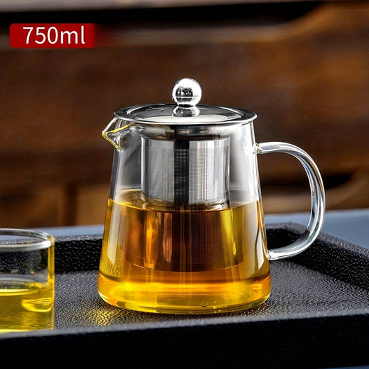 Elegant Floral Glass Teapot with Durable Infuser  Dishwasher Safe
