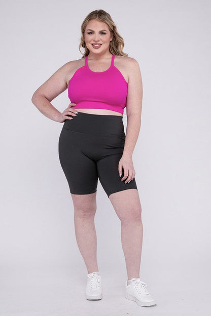 ZENANA Plus Athletic High Rise Biker Shorts