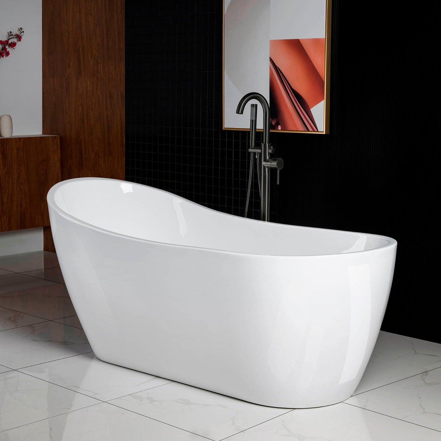 WOODBRIDGE 67" Acrylic Freestanding Bathtub Contemporary Soaking Tub
