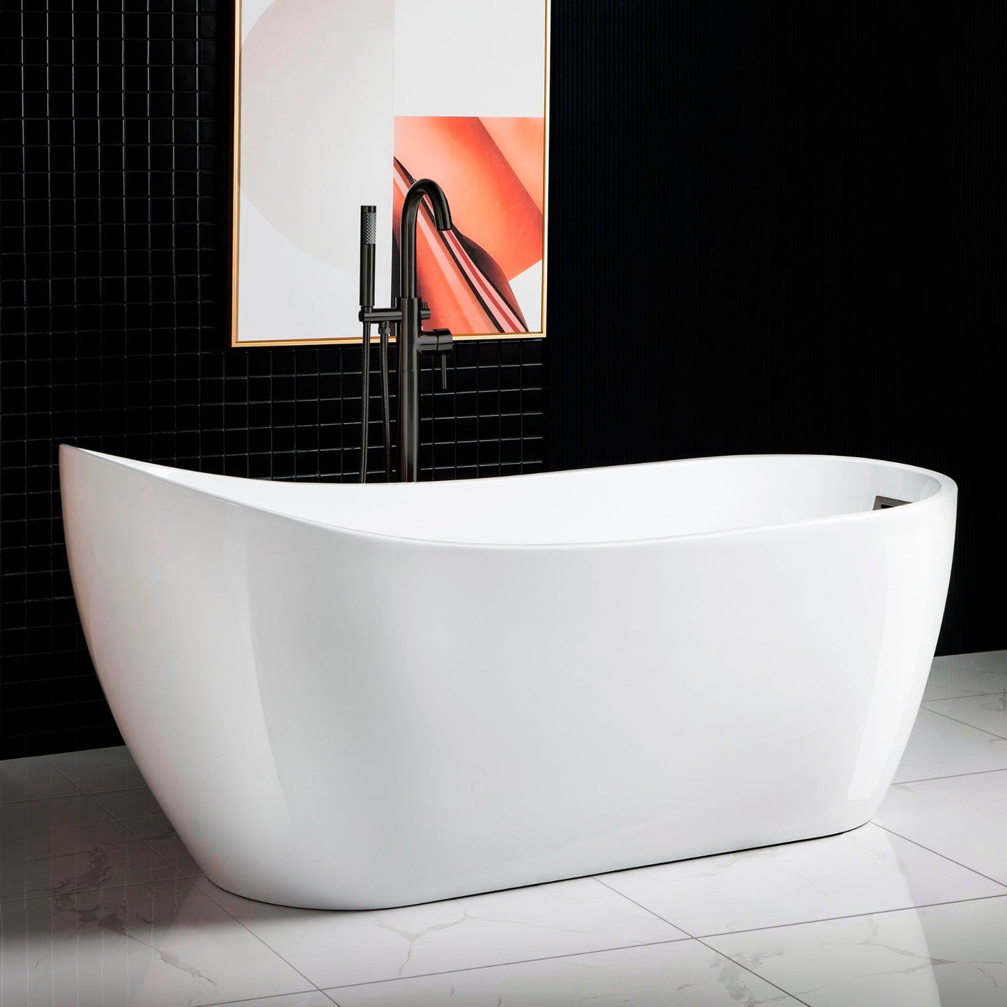WOODBRIDGE 67" Acrylic Freestanding Bathtub Contemporary Soaking Tub