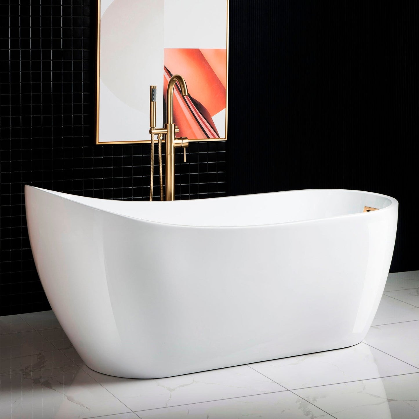WOODBRIDGE 67" Acrylic Freestanding Bathtub Contemporary Soaking Tub