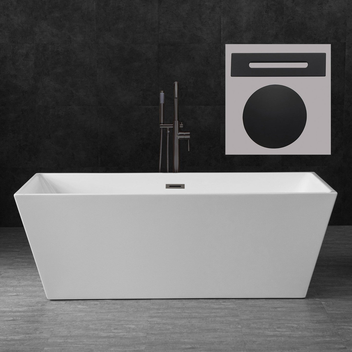 WOODBRIDGE 67" Acrylic Freestanding Bathtub Contemporary Soaking Tub