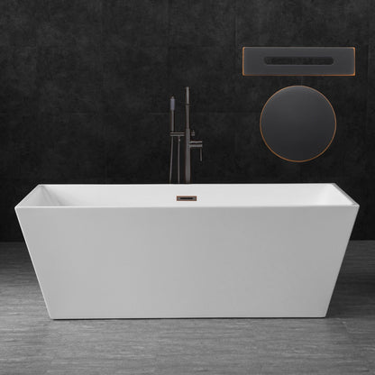 WOODBRIDGE 67" Acrylic Freestanding Bathtub Contemporary Soaking Tub