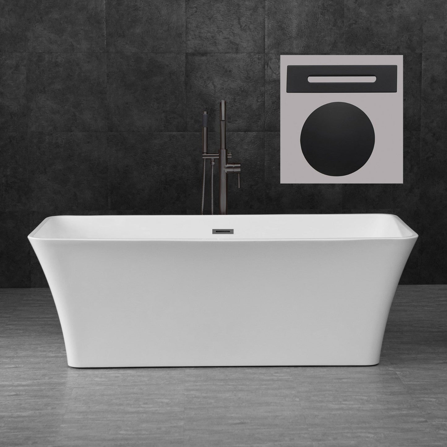 WOODBRIDGE 67" Acrylic Freestanding Bathtub Contemporary Soaking Tub