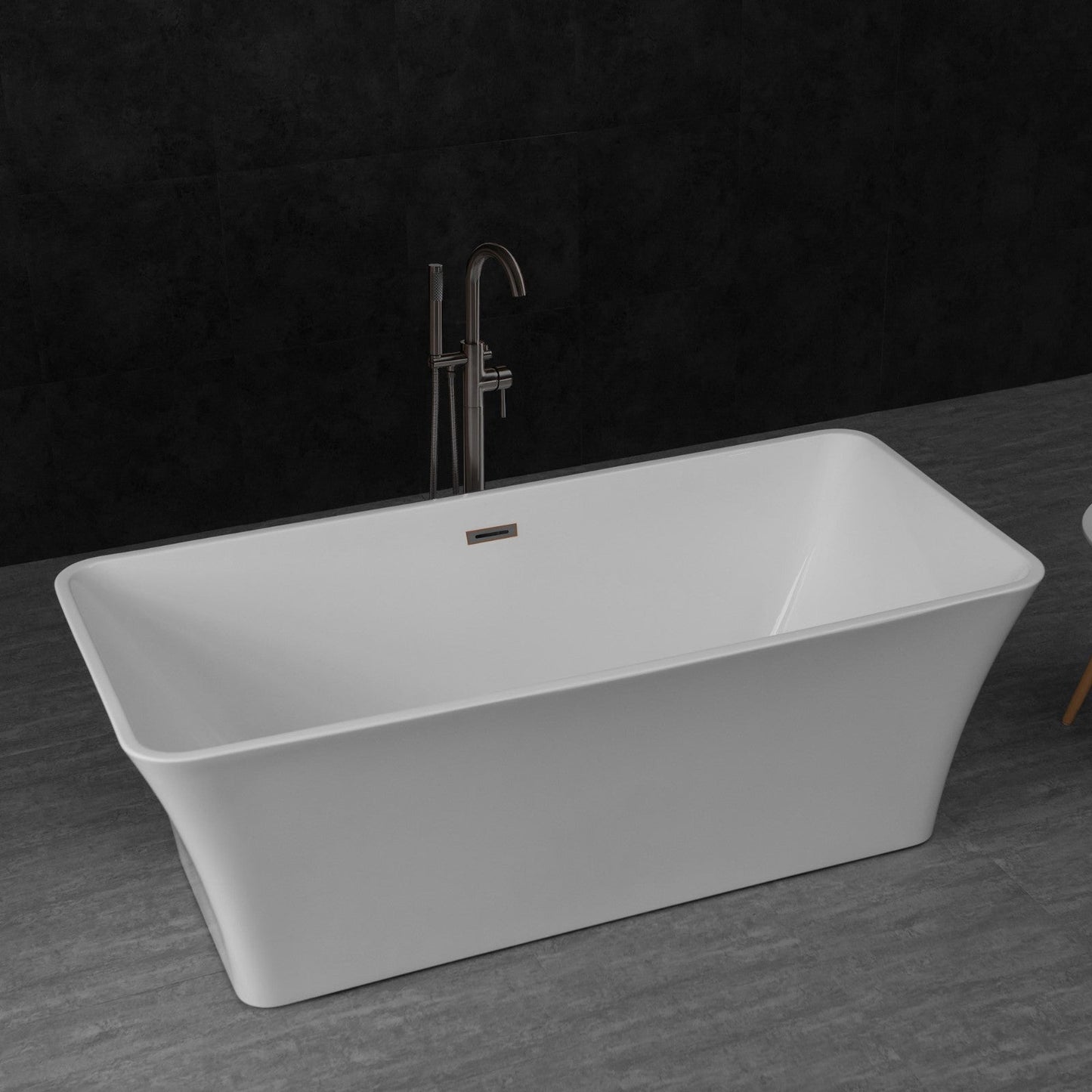 WOODBRIDGE 67" Acrylic Freestanding Bathtub Contemporary Soaking Tub