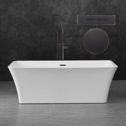 WOODBRIDGE 67" Acrylic Freestanding Bathtub Contemporary Soaking Tub