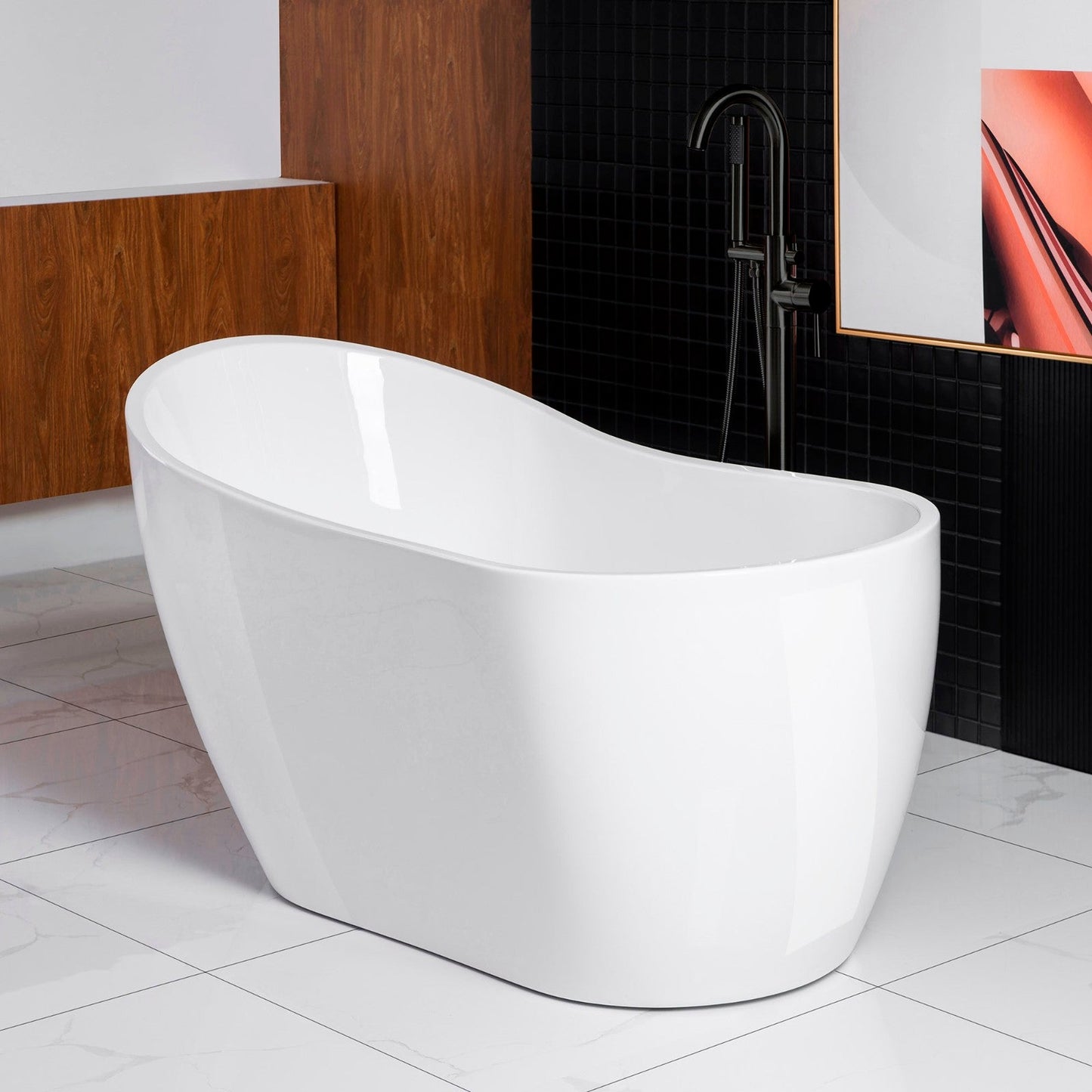 WOODBRIDGE 54" Acrylic Freestanding Bathtub Contemporary Soaking Tub