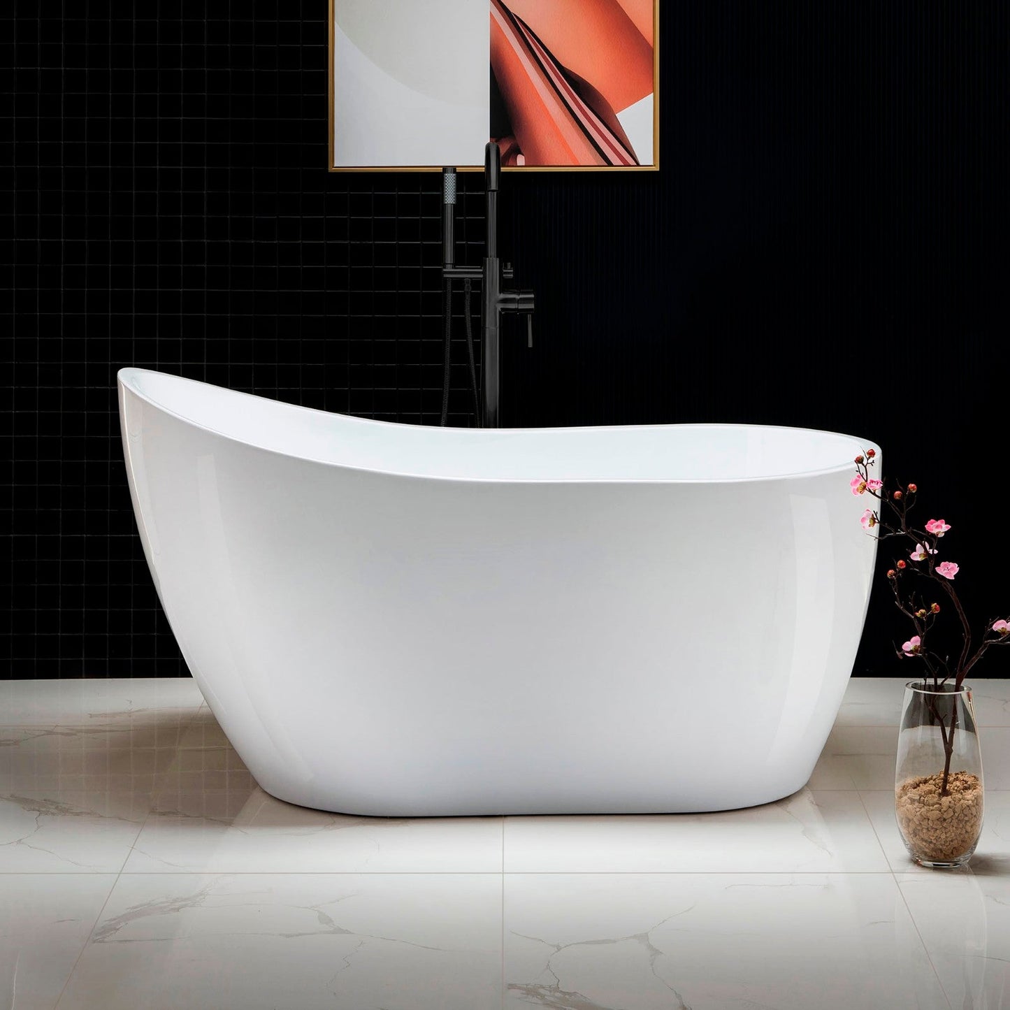 WOODBRIDGE 54" Acrylic Freestanding Bathtub Contemporary Soaking Tub