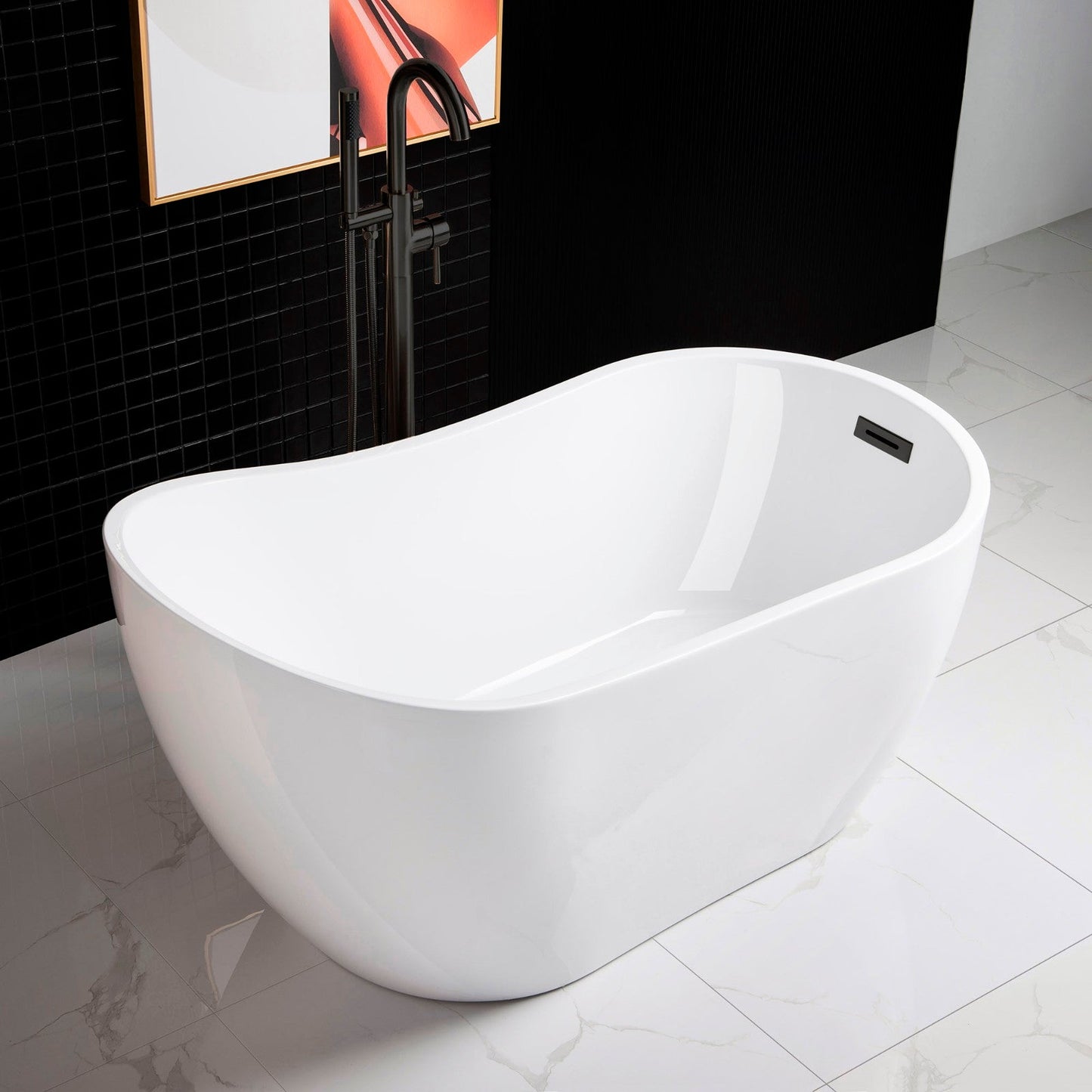 WOODBRIDGE 54" Acrylic Freestanding Bathtub Contemporary Soaking Tub