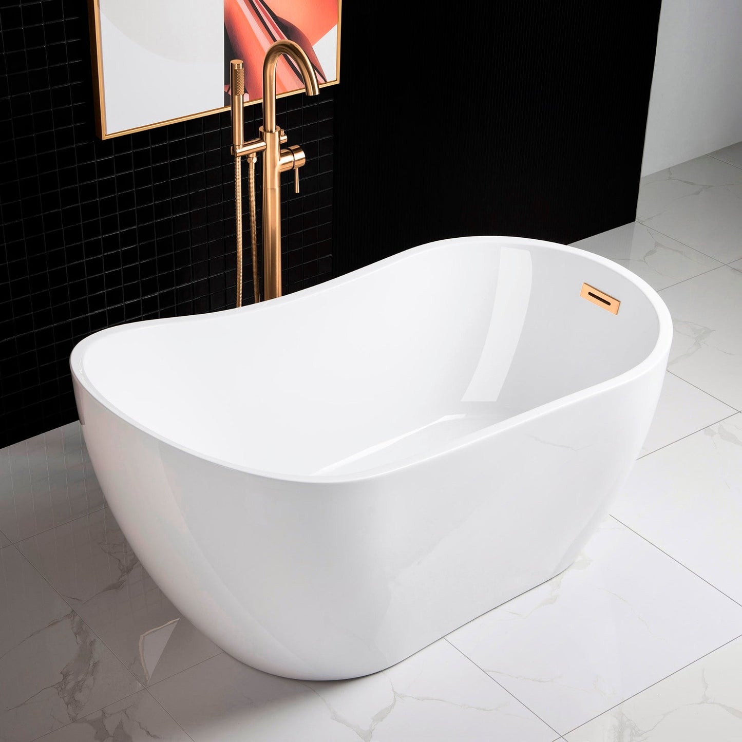 WOODBRIDGE 54" Acrylic Freestanding Bathtub Contemporary Soaking Tub