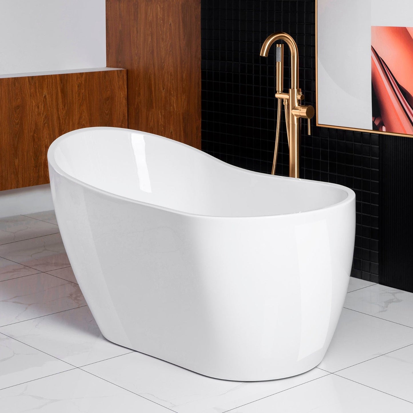WOODBRIDGE 54" Acrylic Freestanding Bathtub Contemporary Soaking Tub