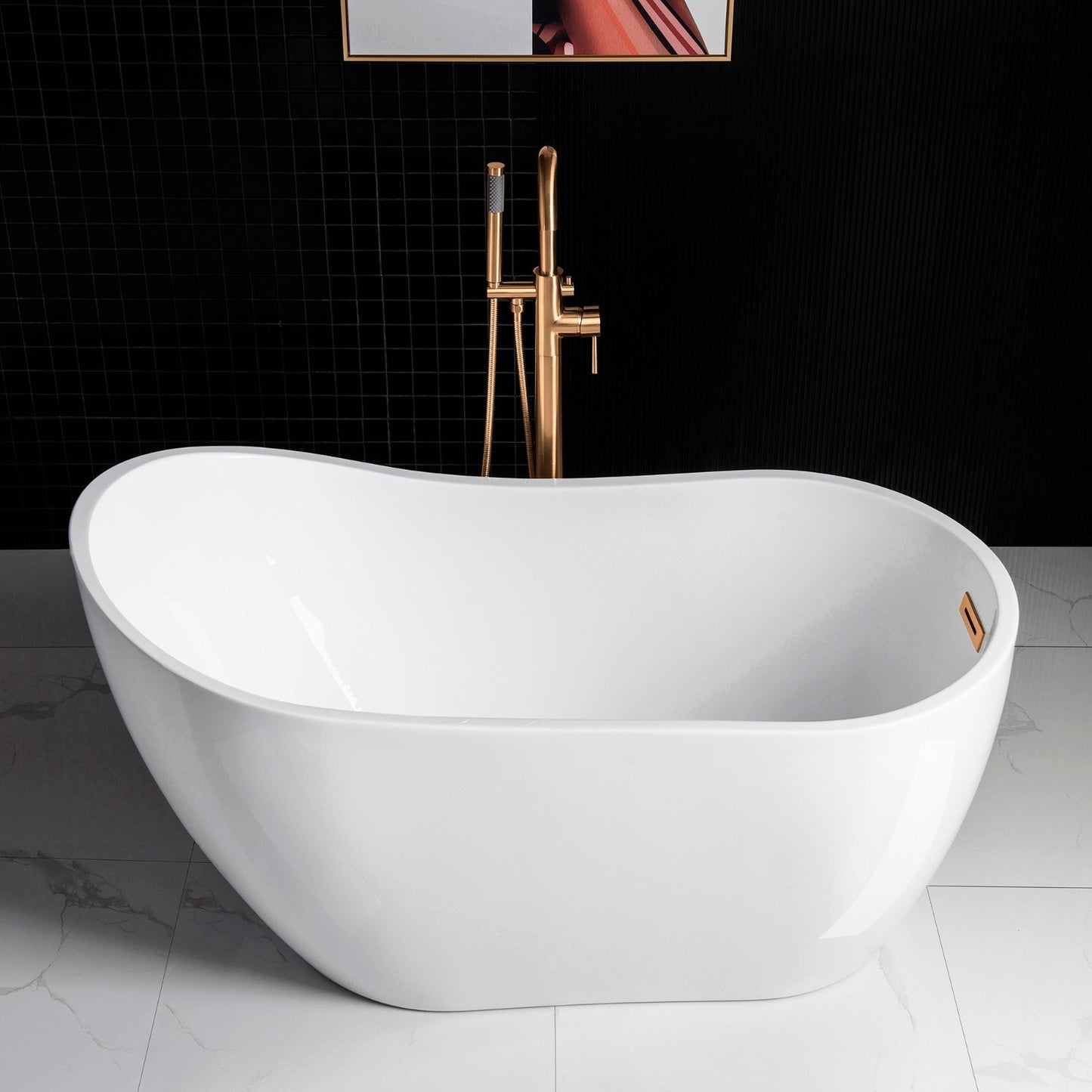 WOODBRIDGE 54" Acrylic Freestanding Bathtub Contemporary Soaking Tub
