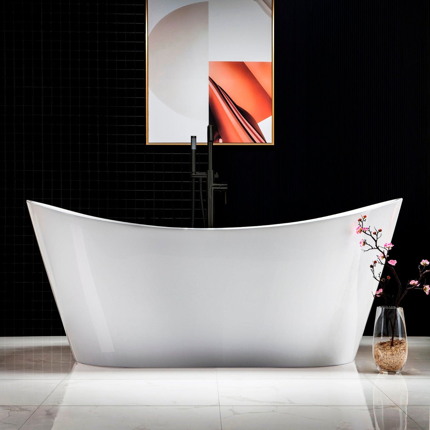 WOODBRIDGE 67" Acrylic Freestanding Bathtub Contemporary Soaking Tub