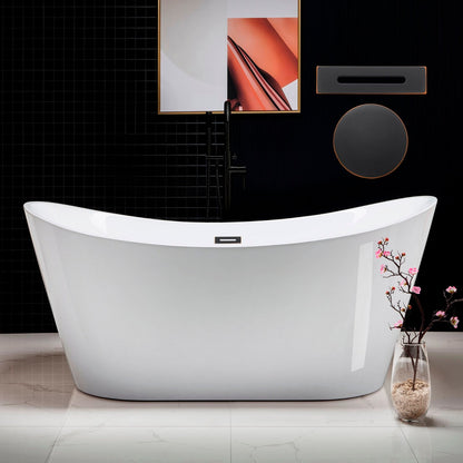 WOODBRIDGE 67" Acrylic Freestanding Bathtub Contemporary Soaking Tub