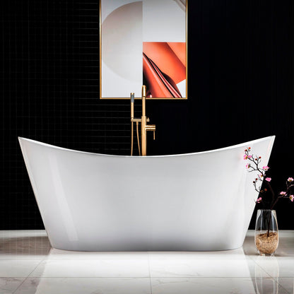 WOODBRIDGE 67" Acrylic Freestanding Bathtub Contemporary Soaking Tub
