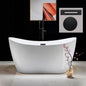 WOODBRIDGE 59" Acrylic Freestanding Bathtub Contemporary Soaking Tub