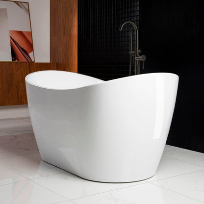 WOODBRIDGE 59" Acrylic Freestanding Bathtub Contemporary Soaking Tub